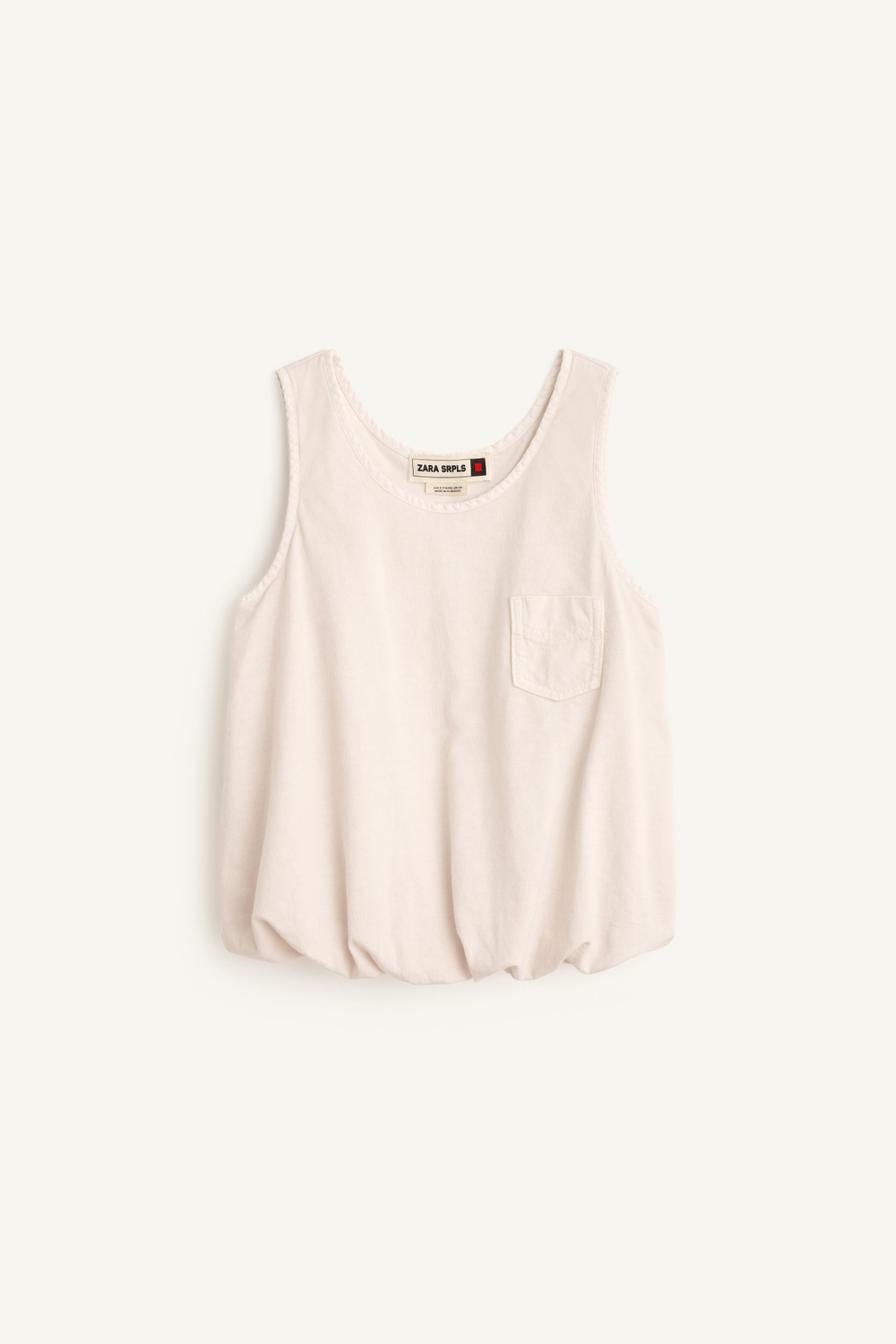 ZARA МАЙКА С КРУГЛЫМ ВЫРЕЗОМ, БЕЛЫЙ