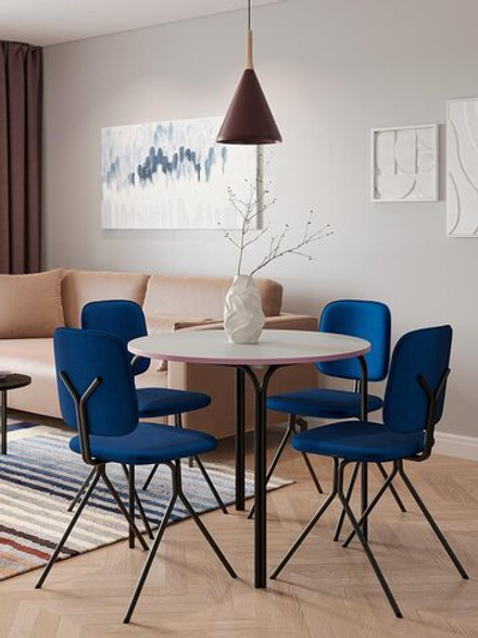 Стул LATITUDE Ror, Y, велюр, черный/темно-голубой