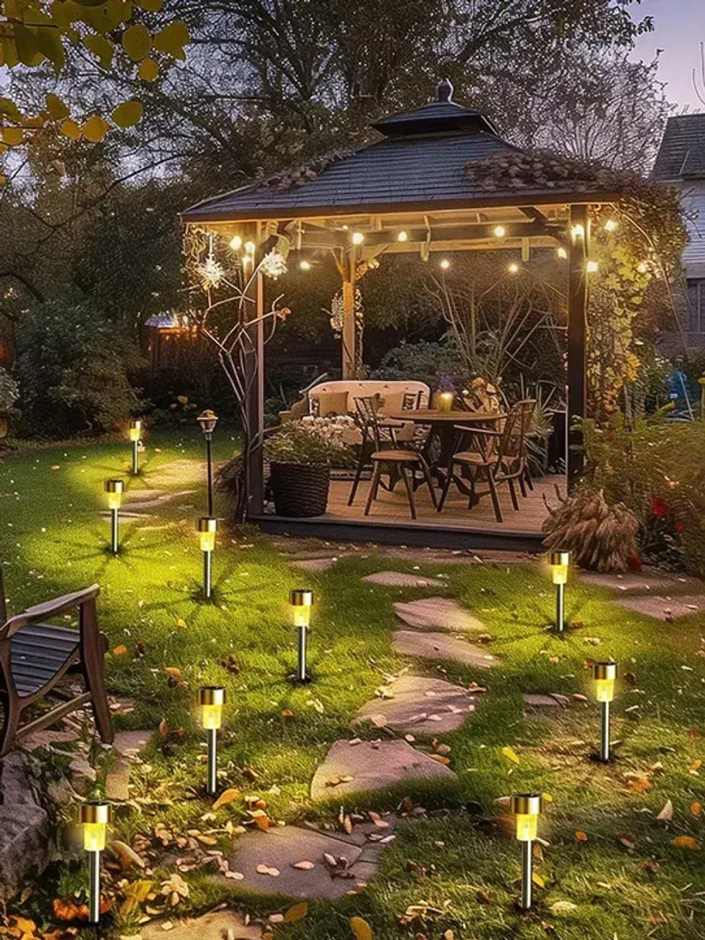 Светильник уличный садовый на солнечной батарее, фонарики садовые на солнечной батарее