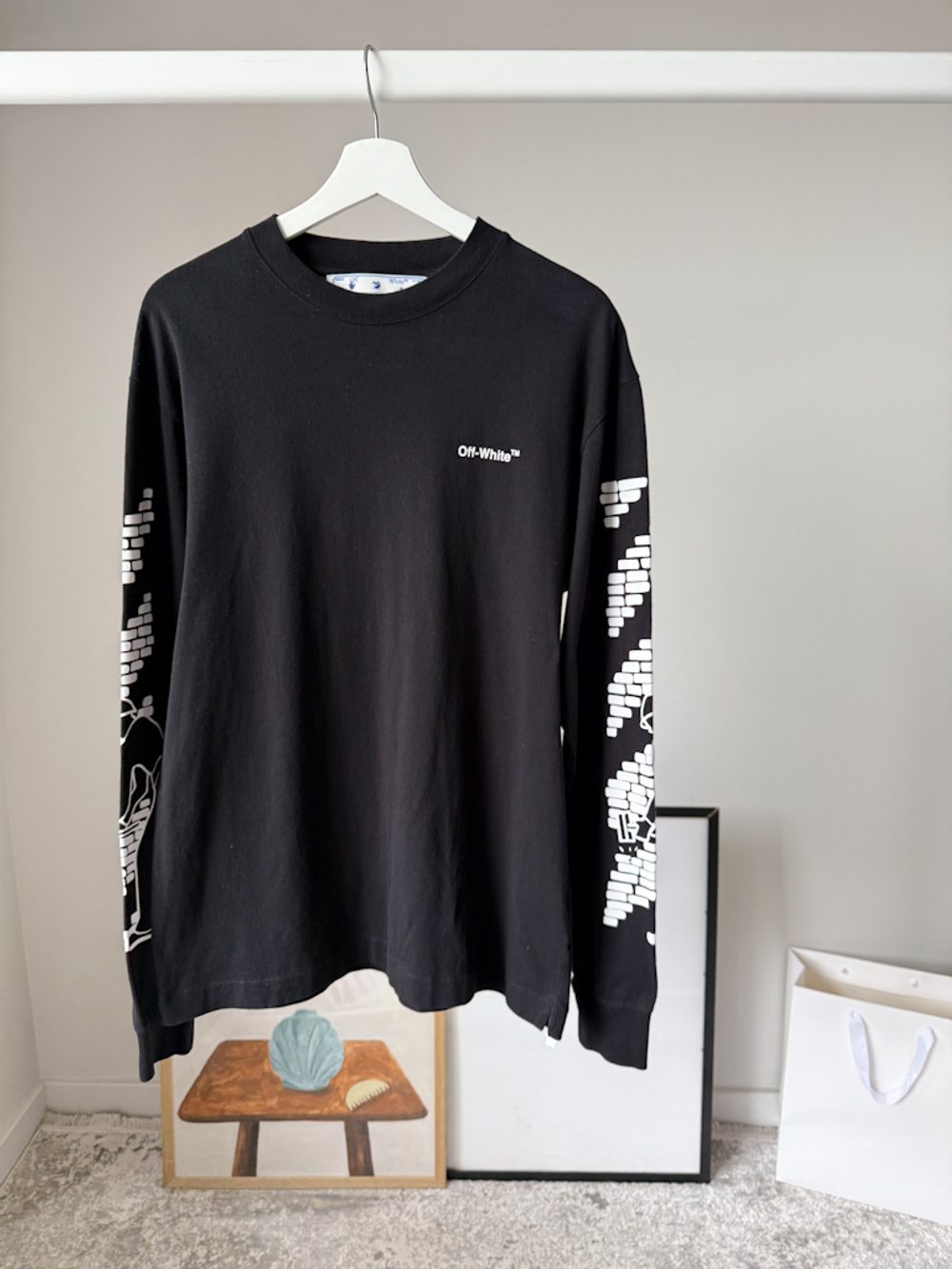 Хлопковый лонгслив Off White, M