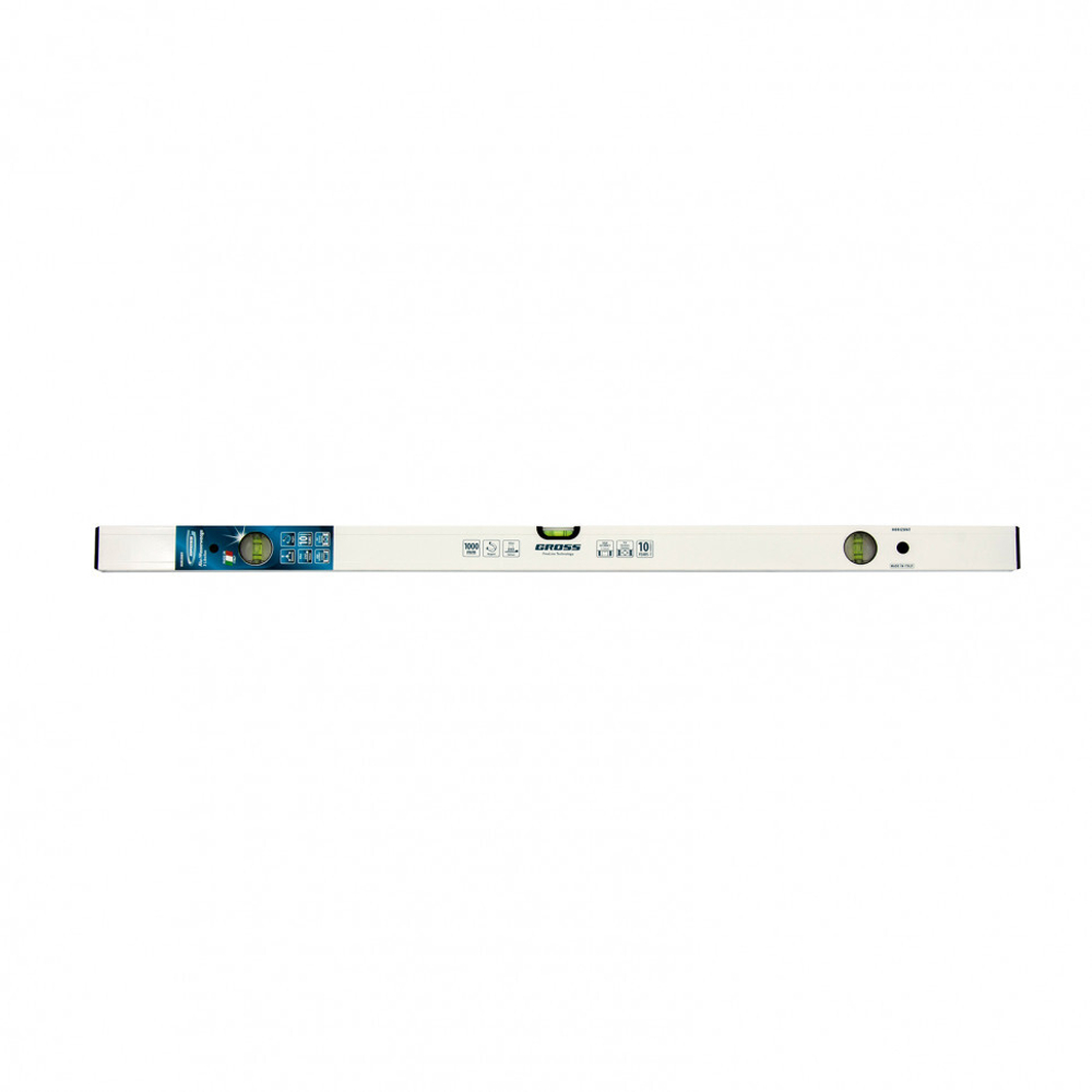 Уровень алюминиевый, 1000 мм, фрезерованный, 3 глазка, магнитный Gross