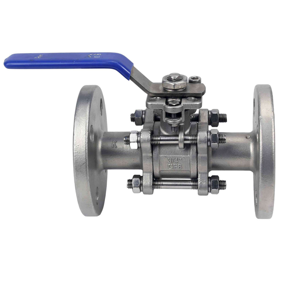 Stainless steel ball valve Elephant BV.F.Fp.T.304.180 580 psi, SS304, full port, flanged connection, with handle