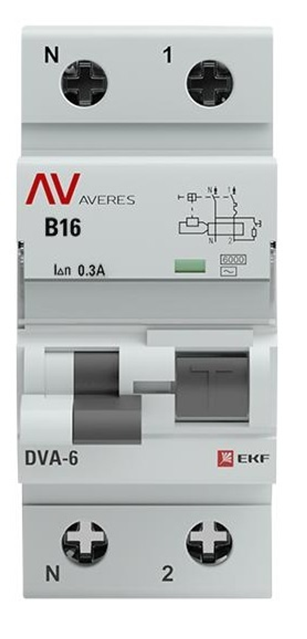 Автомат дифференциальный EKF rcbo6-1pn-16B-300-ac-av
