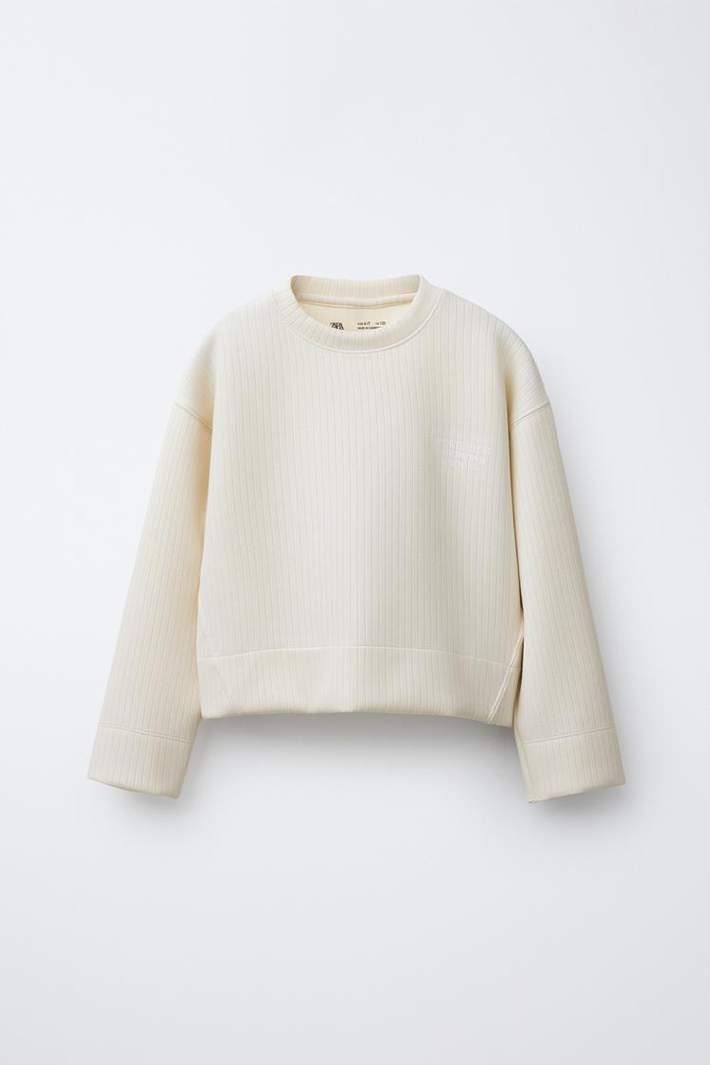 ZARA ТОЛСТОВКА С НАДПИСЬЮ, ЭКРЮ