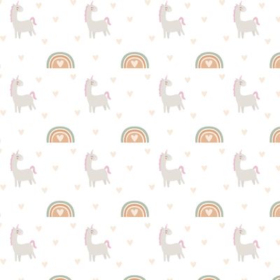 бохо радуги с сердечками и единорогом