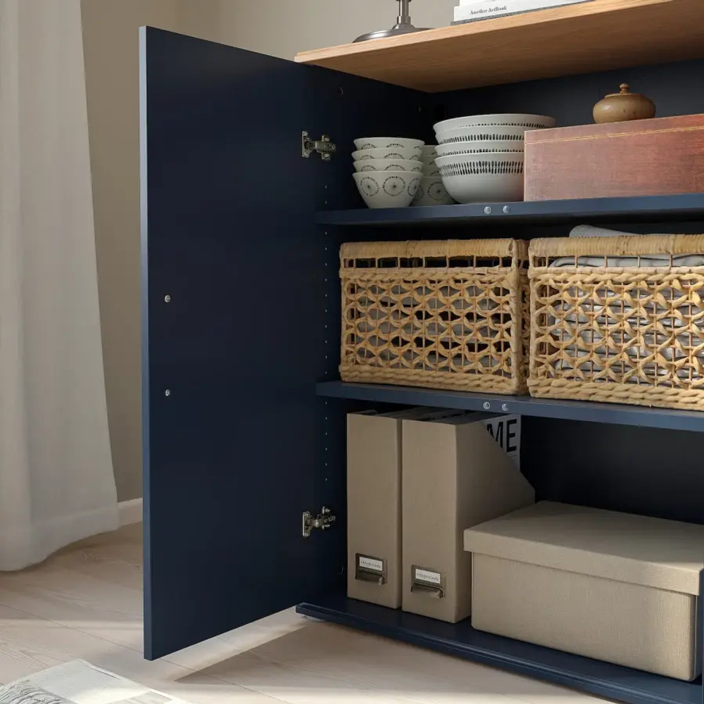 Шкаф для хранения - SKRUVBY IKЕA/ СКРУВБИ  ИКЕА/ 130x140х38 см, темно-синий