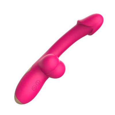 Вибромассажер с клиторальной стимуляцией 10 режимов розовый 20,4 см