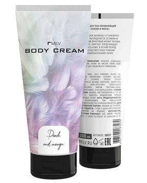 Увлажняющий крем для тела "Персик и манго" 200мл. MILV