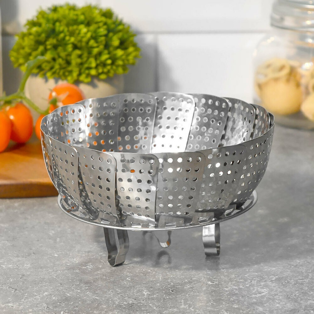 Пароварка 22см на ножках "Цветок"нерж.сталь