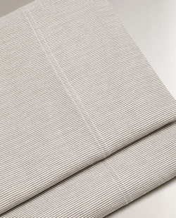 Zara Home - Полосатая простыня, серый, 160x280 см