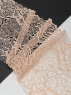 Эластичное кружево телесное ширина 19 см