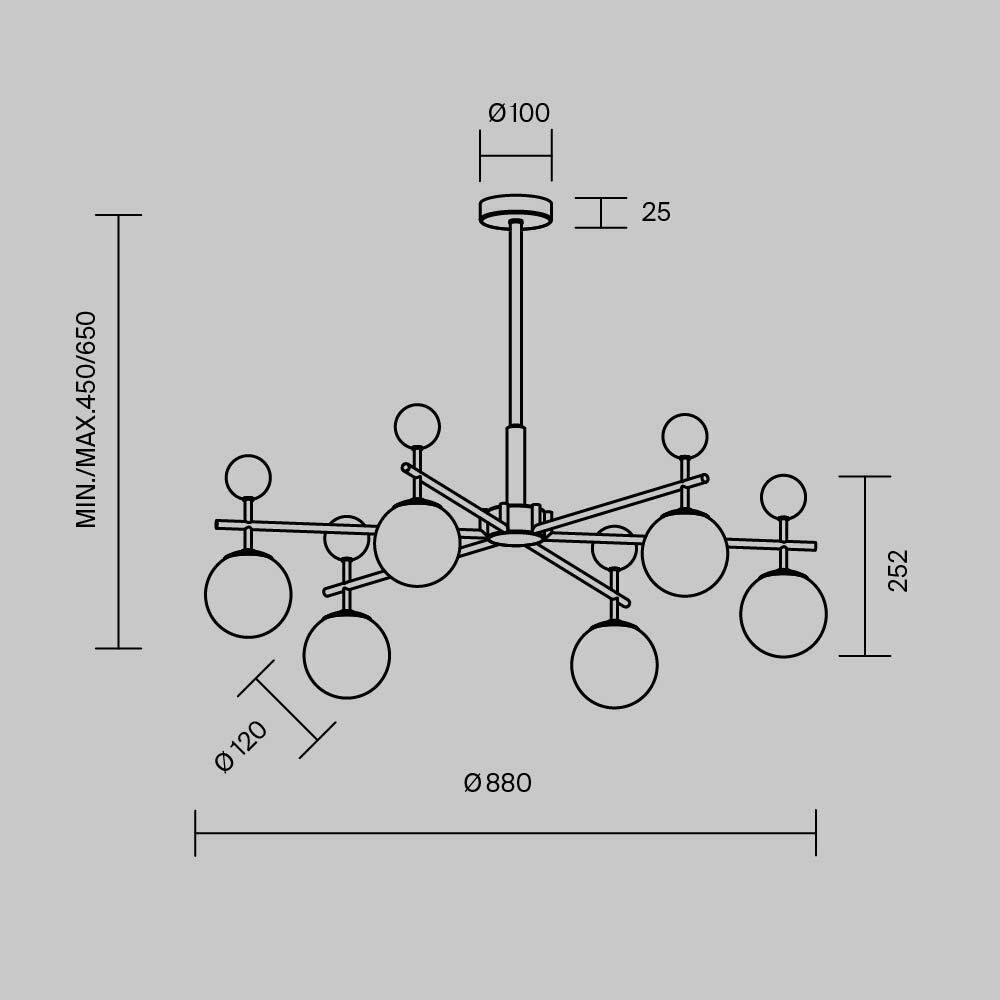 Люстра на штанге Maytoni   MOD436PL-07BS