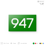 Номер на дверь 947, табличка на дверь для офиса, квартиры, кабинета, аудитории, склада, зеленая 120х70 мм, Айдентика Технолоджи