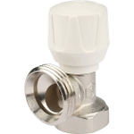 Вентиль ручной регулировки угловой STOUT - 3/4" (ВР/НР-американка, PN10, Tmax 120°C, шток металл по металлу)