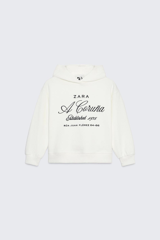 ZARA ТОЛСТОВКА С ПРИНТОМ © 50TH ANNIVERSARY, ЖЕЛТОВАТО-БЕЛЫЙ