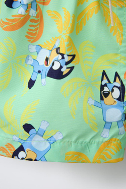 ZARA ПЛАВКИ С ПРИНТОМ BLUEY © LUDO STUDIO, ЗЕЛЕНЫЙ