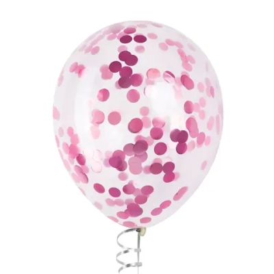 Латексный шар с крупным розовым конфетти, 36 см