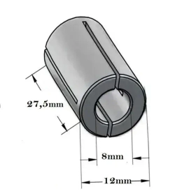 Комплект 2 шт. Переходные цанги для фрезера 12/8 мм и 12/6 мм SINICA