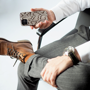 Чехол для iPhone 12/12Pro из кожи питона, цвета Natur