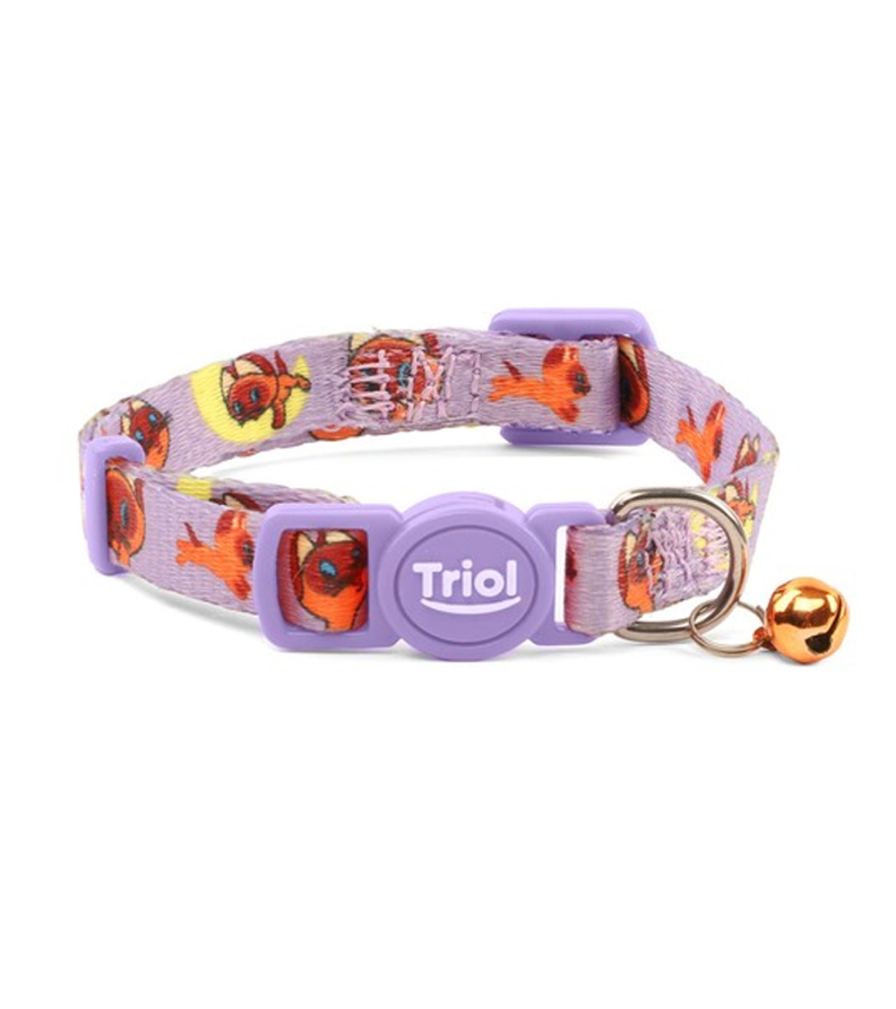 Triol СОЮЗМУЛЬТФИЛЬМ Ошейник нейлоновый с колокольчиком "Котенок" XS, сиреневый, 10*180-270мм