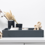 Поднос, 38х28, Флоутард, столик для завтрака в постель, для кухни, деревянный, серый, Dipriz