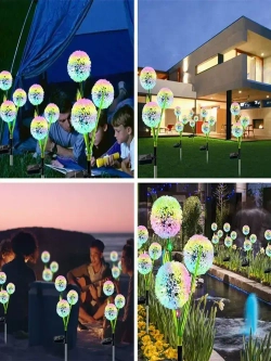 Ландшафтный беспроводной светильник на солнечной батарее, 2 шт /уличный наземный фонарь для дачи сада и огорода, фейерверк