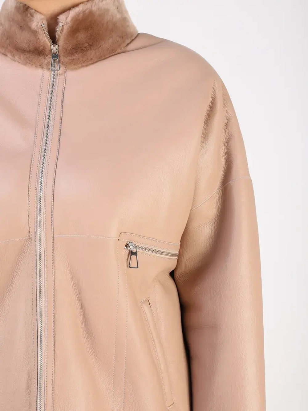 Дубленка зимняя натуральная оверсайз больших размеров