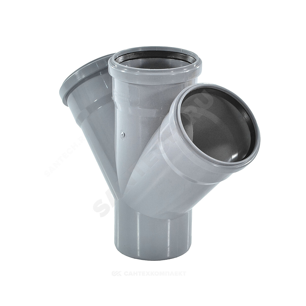 Крестовина PP-H 1-плоскостная серый BASE Дн 110х110х110х45гр б/нап в/к VALFEX 27111110