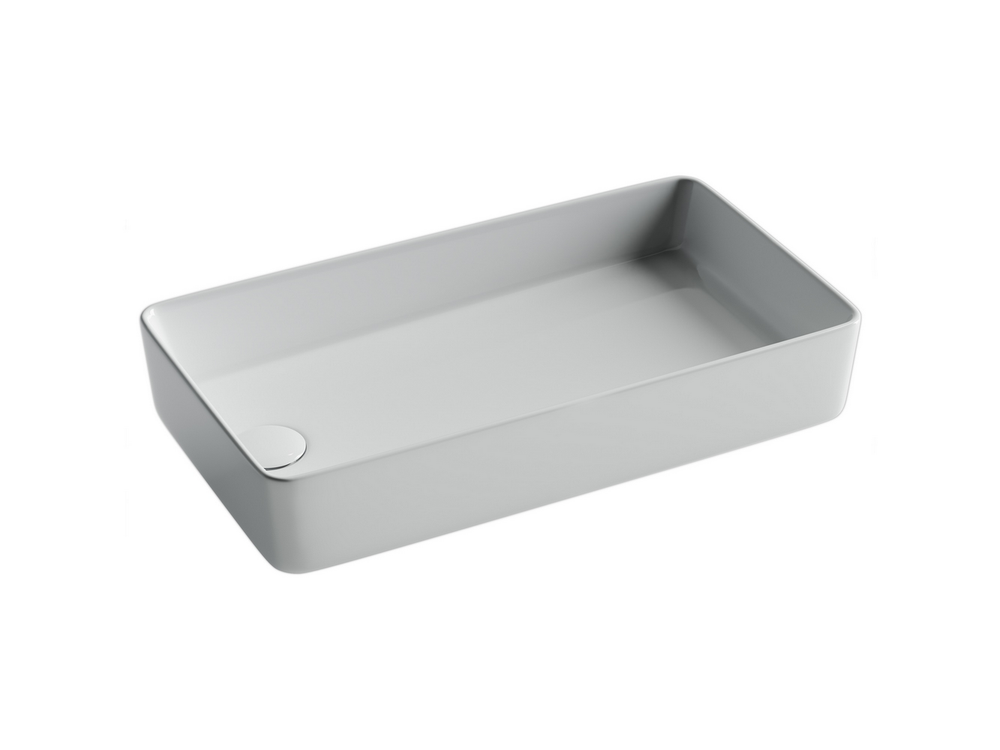 Раковина накладная со смещенным сливом, с возможностью установки на столешницу под стиральную машину, 620x340x110, цвет белый