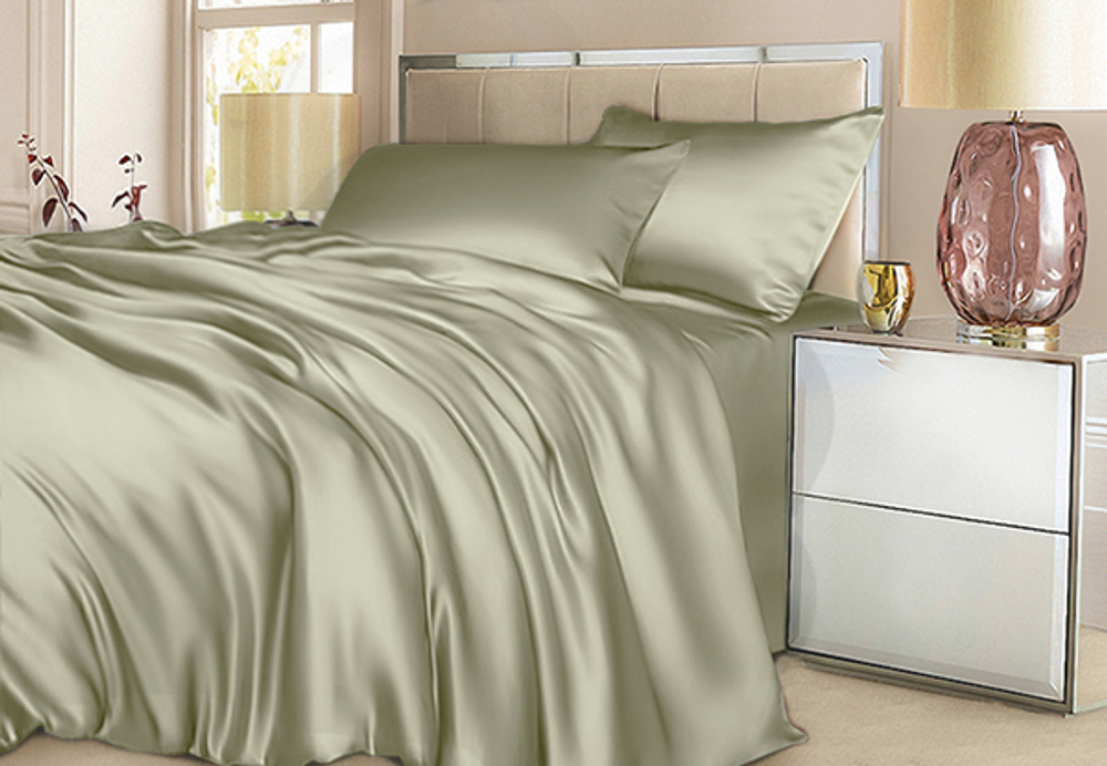 Постельное белье 2 спальное евро макси Luxe Dream Светло-Зеленый