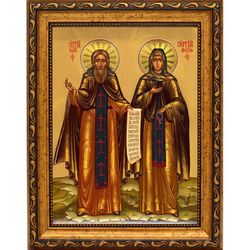 Сергий Радонежский и Сергий Шухтомский. Икона на холсте.