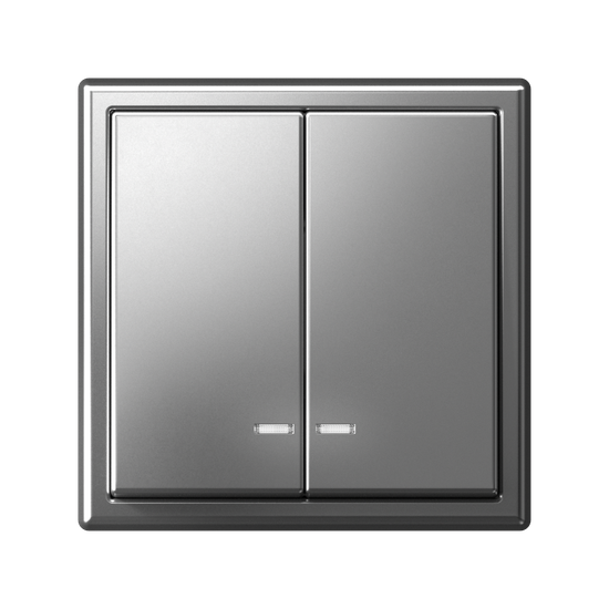 Выключатель 2-кл. ArtGallery (сх. 5а) 10AX с подсветкой быстрозажим. клем. механизм сталь SE GAL000953S