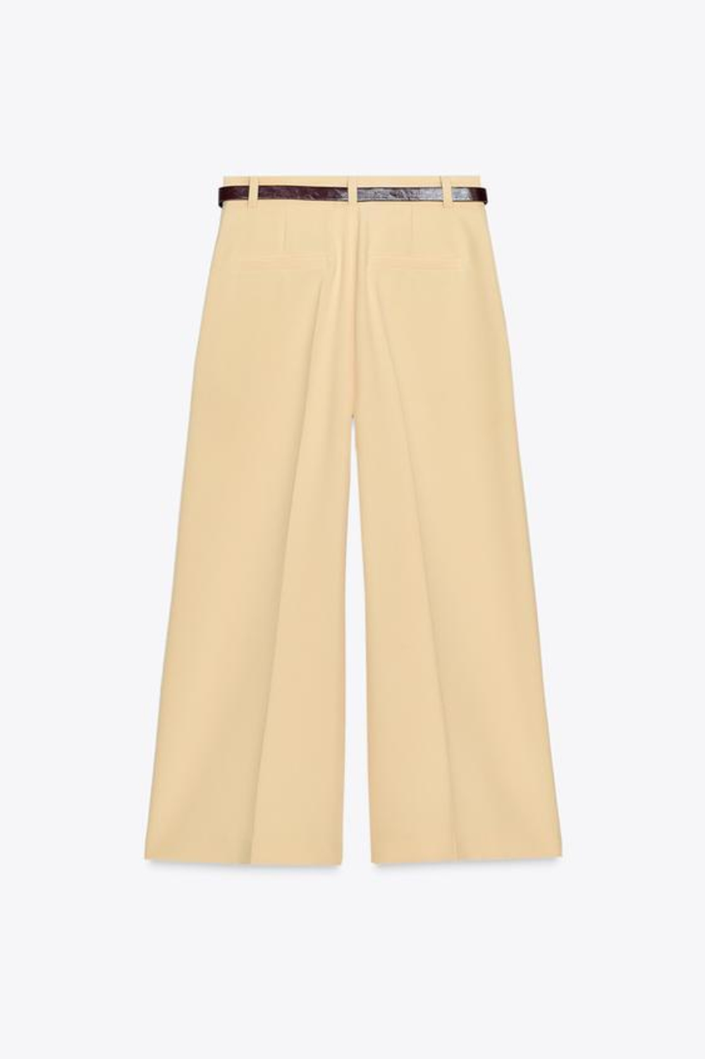 ZARA БРЮКИ-КЮЛОТЫ С РЕМНЕМ, СВЕТЛО-БЕЖЕВЫЙ