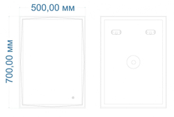 Зеркало с подсветкой и подогревом "Firenze 500x700" AM-Fir-500-700-DS-F-H