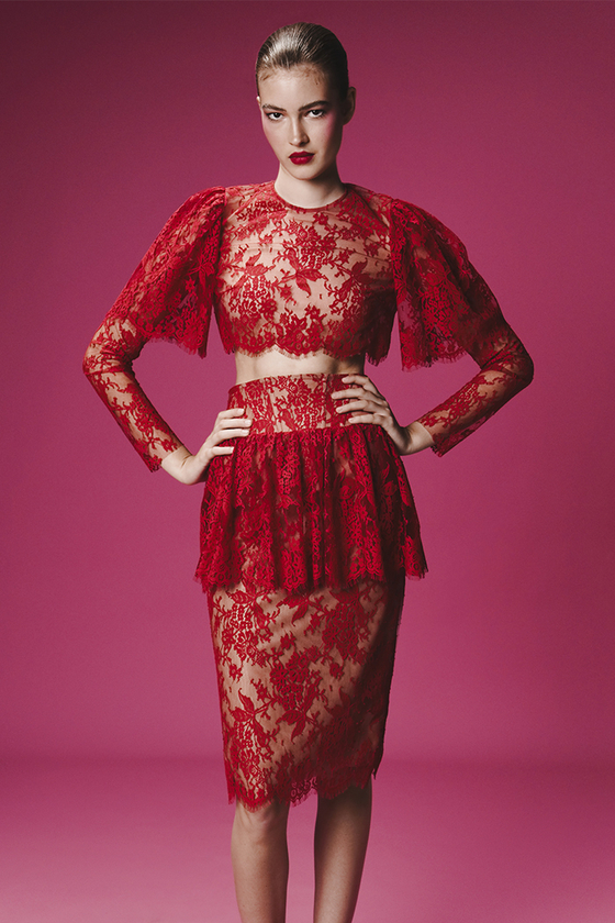 Кружевная юбка миди с корсетным поясом