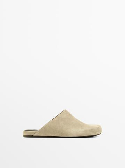 Massimo Dutti Сабо из расщепленной замши, бежевый