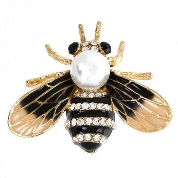 Брошь со стразами Пчелка (018)