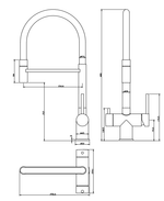 Смеситель для кухни Grocenberg GB4099 с гибким изливом Золото