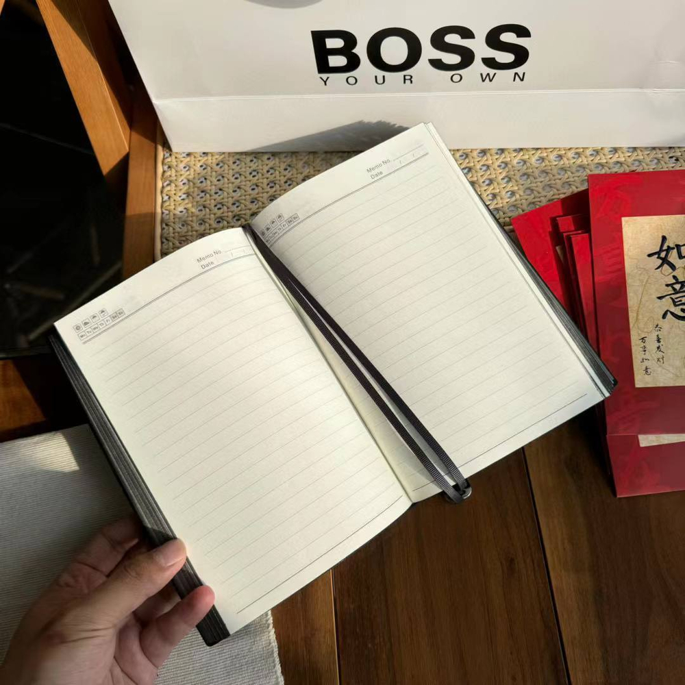 Набор Hugo Boss (блокнот + ручка + термос + брелок)