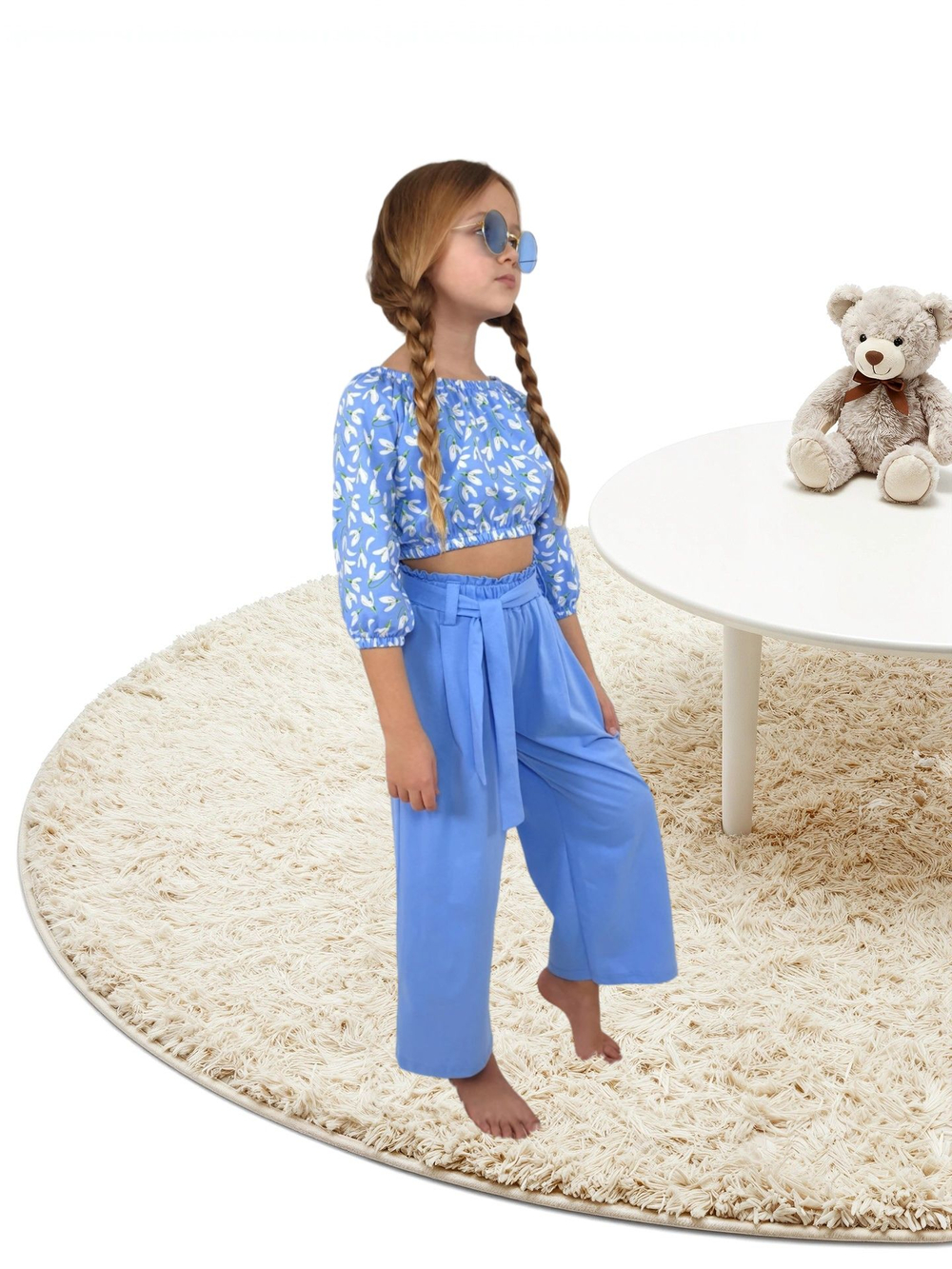 02-95-3 Комплект для девочки (футболка и брюки)