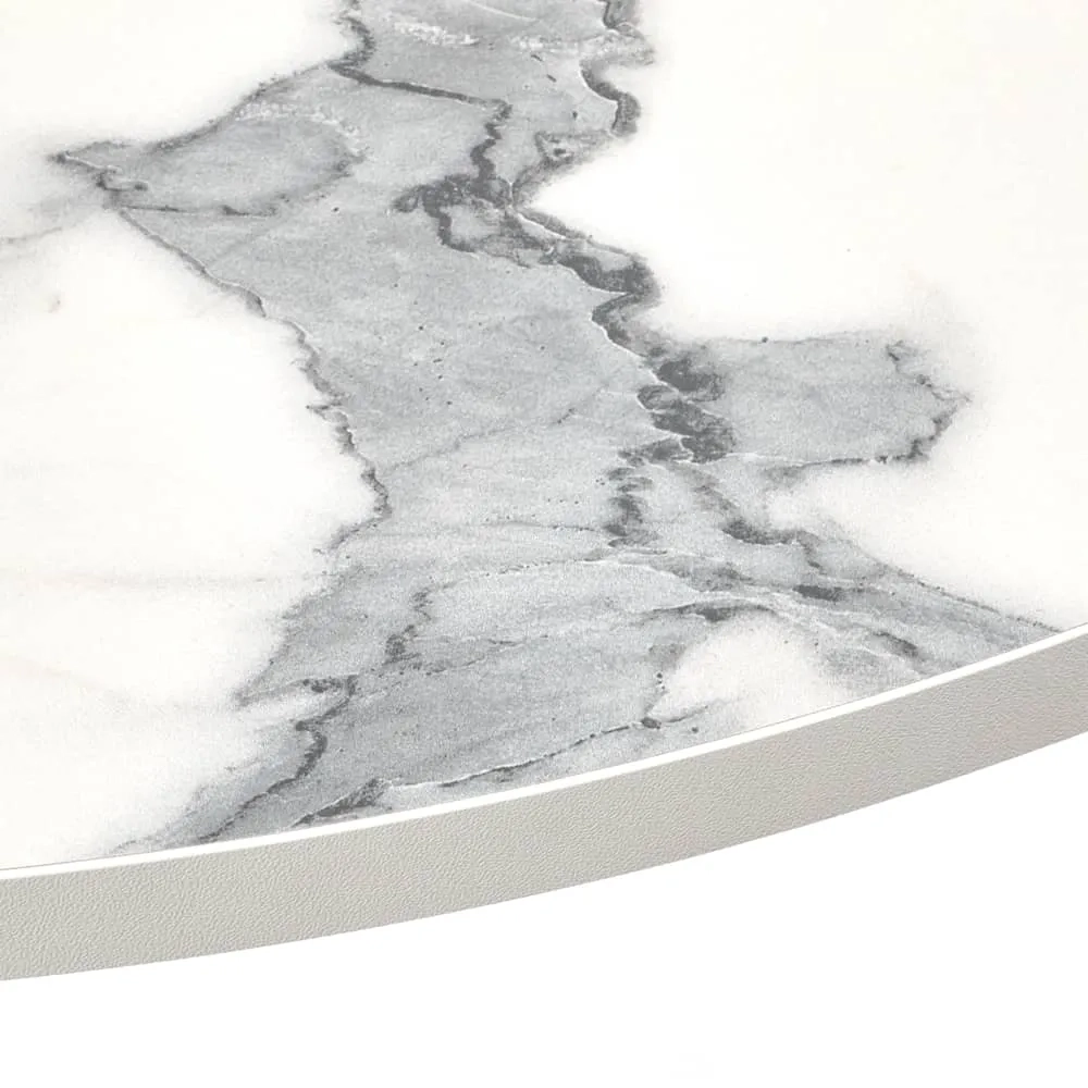 Стол Bradex Home Rudolf круглый раскладной 90-120x90x75см, белый мрамор, белый