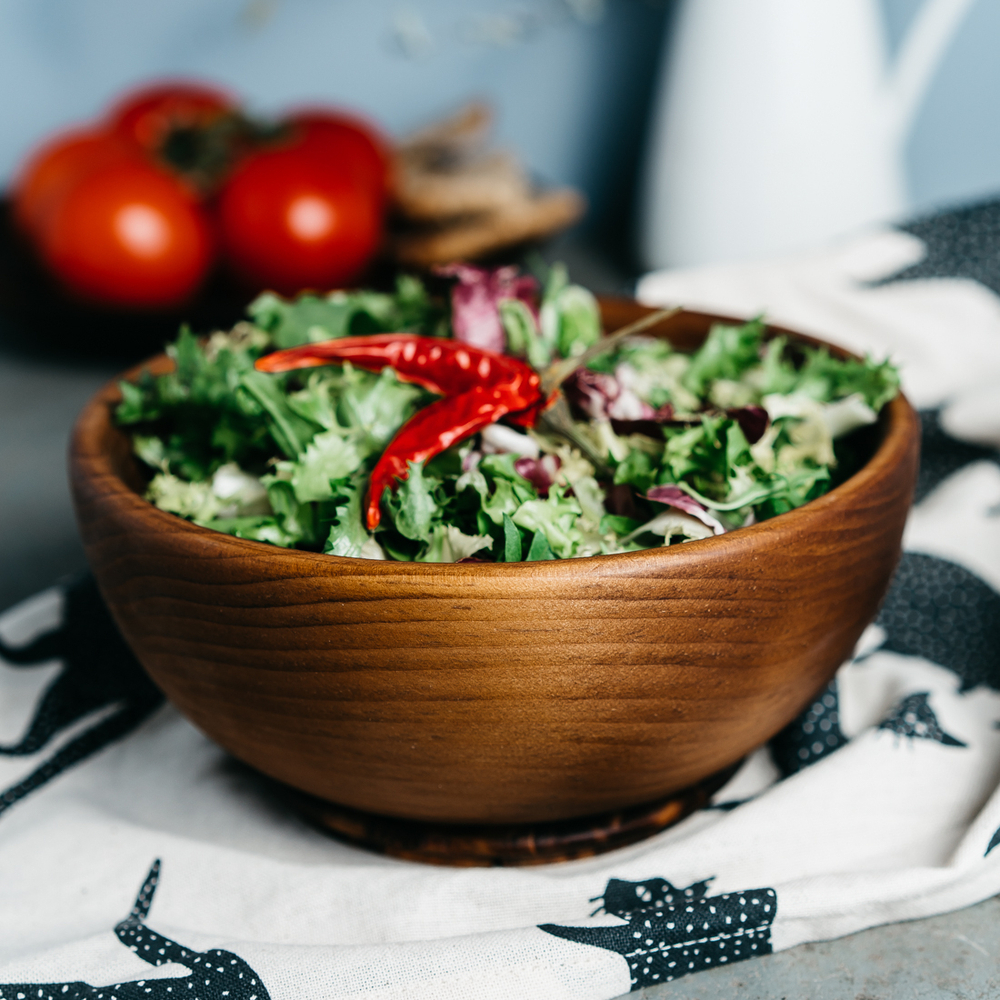 Деревянная тарелка Art of Siberia из цельного куска древесины кедра, глубокая, 18 см. T96