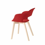 Кресло с обивкой Scab Design Natural Lady B Pop, отбеленный бук, красный