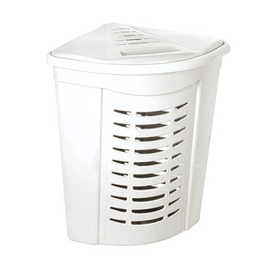 Корзина для белья угловая 45л, цвет молочный 05003