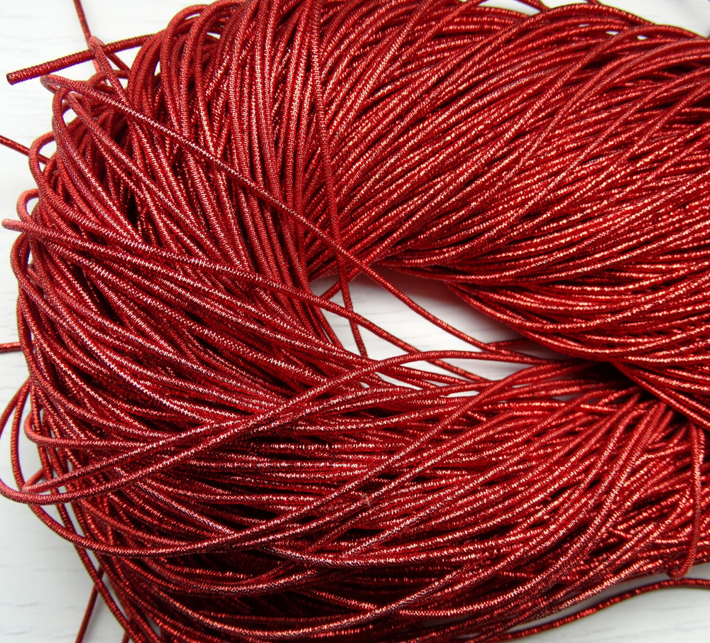 КЯ001НН1 Трунцал (канитель) металлизированный, цвет: красный, размер: 1 мм, 5 гр.