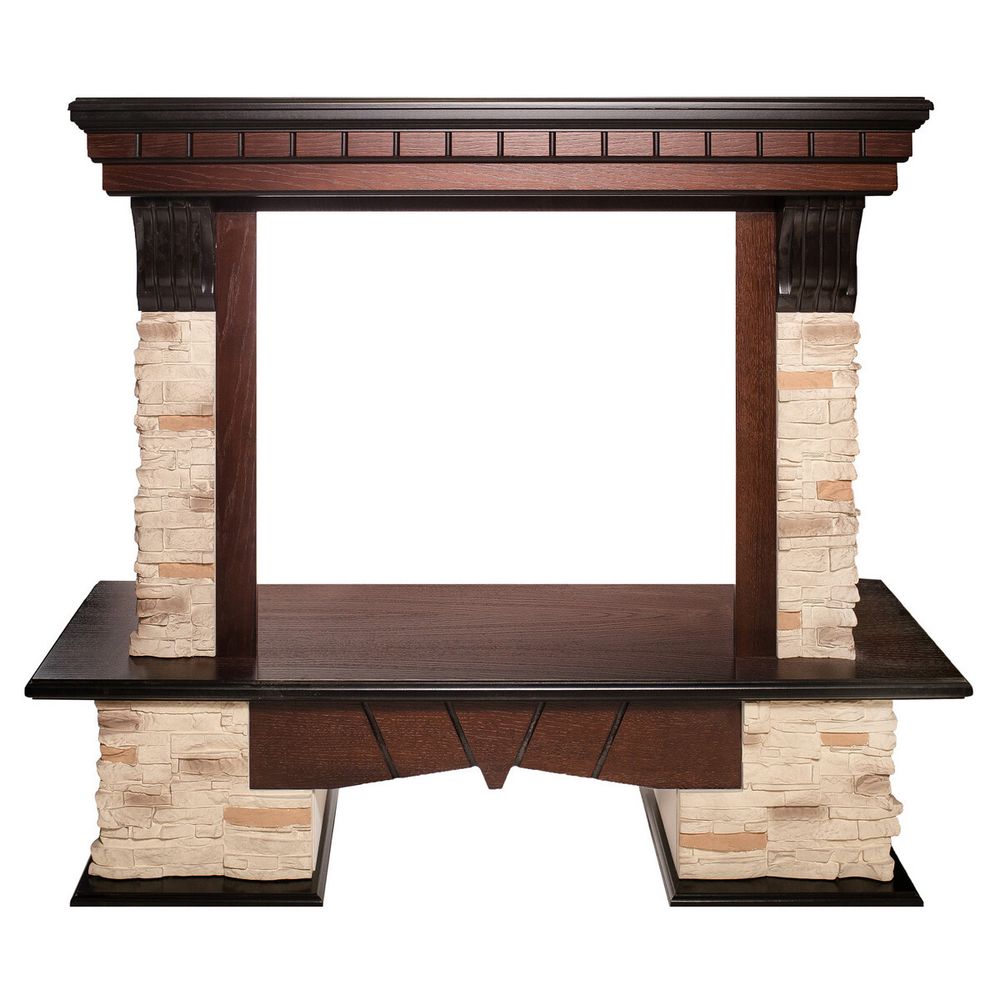 Портал каминный из МДФ RealFlame Rockland 26 AO античный дуб, под камень