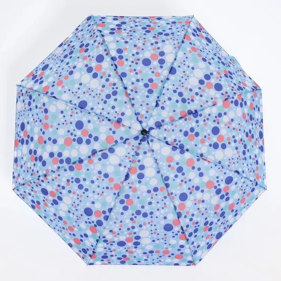 Зонт механический «Горошек», 3 сложения, 8 спиц, R = 48 см, цвет МИКС