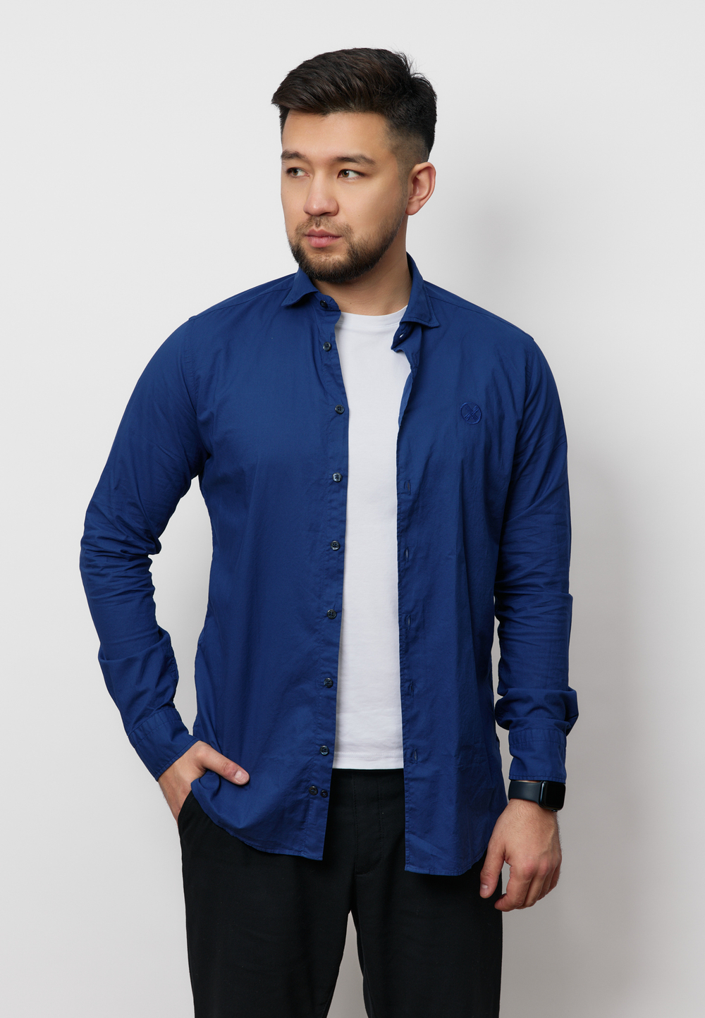 Рубашка мужская CASUAL DARK BLUE