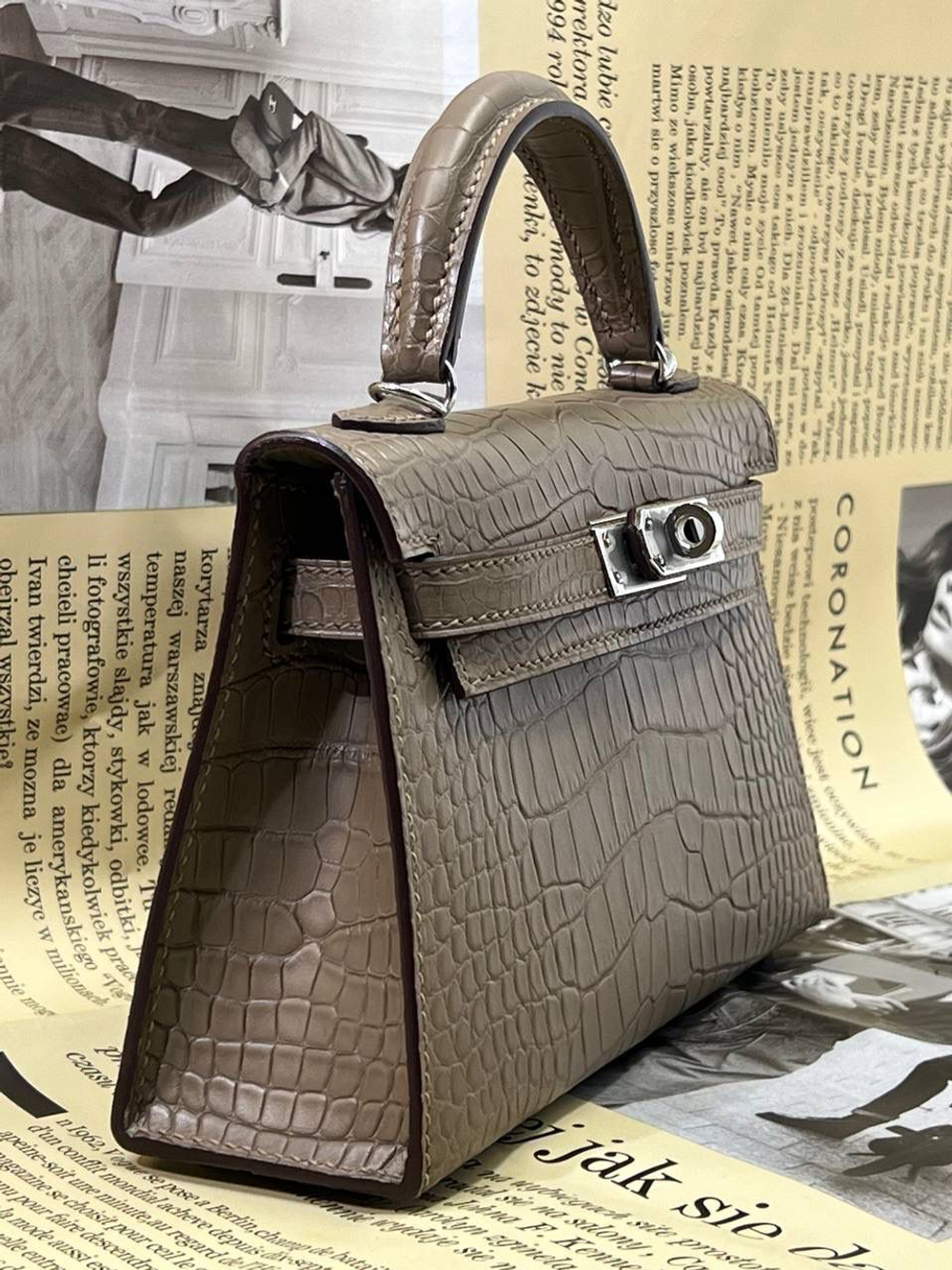Сумка Hermes из кожи крокодила 20 см