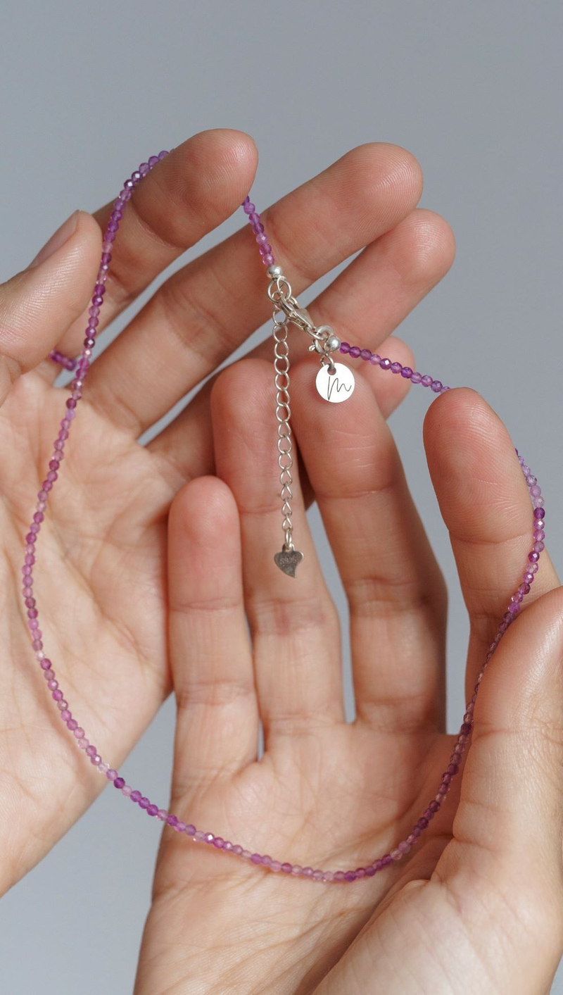 Чокер "Memo about Mind&Soul" из аметиста с удлинителем 33-38 см